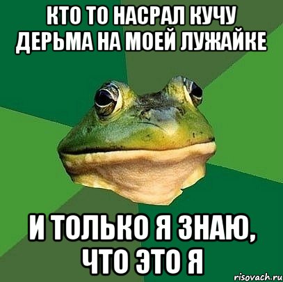 Кто то насрал кучу дерьма на моей лужайке И только я знаю, что это я