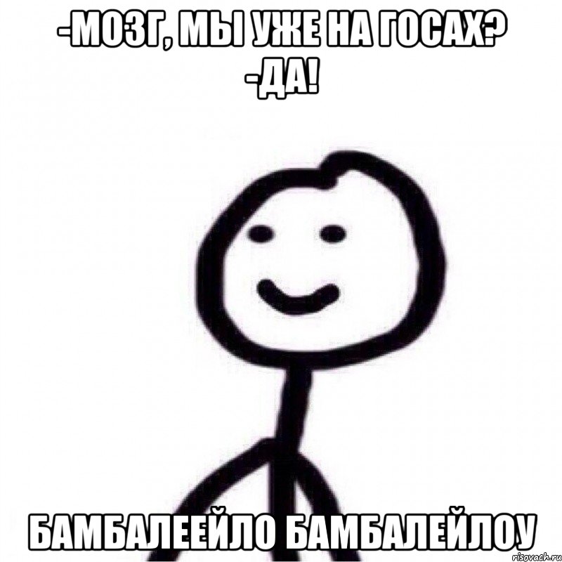 -Мозг, мы уже на госах? -Да! БАМБАЛЕЕЙЛО БАМБАЛЕЙЛОУ, Мем Теребонька (Диб Хлебушек)