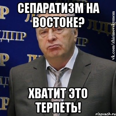 Сепаратизм на Востоке? Хватит это терпеть!, Мем Хватит это терпеть (Жириновский)