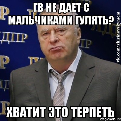 ГВ не дает с мальчиками гулять? Хватит это терпеть, Мем Хватит это терпеть (Жириновский)