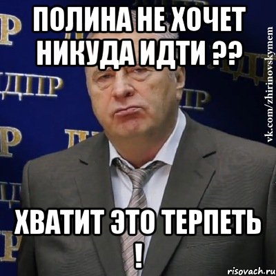 Полина не хочет никуда идти ?? Хватит это терпеть !, Мем Хватит это терпеть (Жириновский)