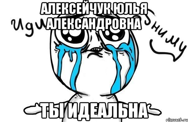 Алексейчук Юлья Александровна ТЫ ИДЕАЛЬНА, Мем Иди обниму