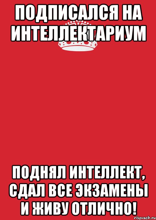 Подписался на Интеллектариум Поднял интеллект, сдал все экзамены и живу отлично!, Комикс Keep Calm 3