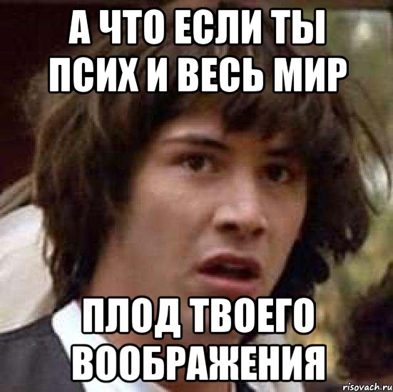 а что если ты псих и весь мир плод твоего воображения, Мем А что если (Киану Ривз)