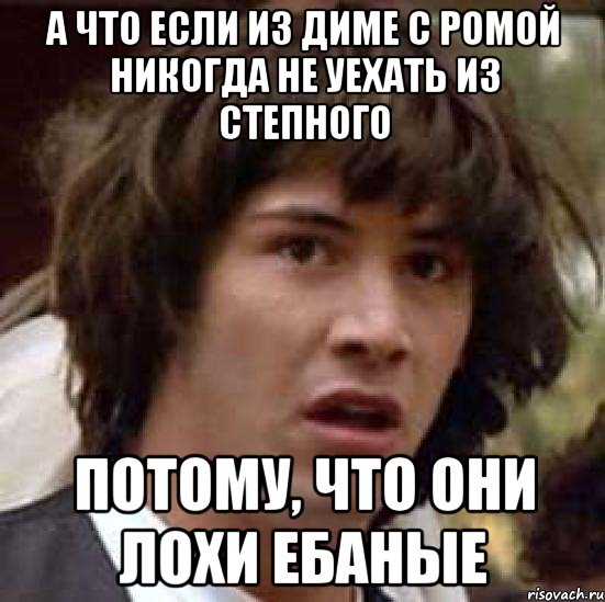 А что если из Диме с Ромой никогда не уехать из Степного Потому, что они лохи ебаные, Мем А что если (Киану Ривз)