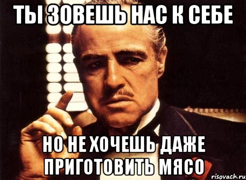 Ты зовешь нас к себе Но не хочешь даже приготовить мясо