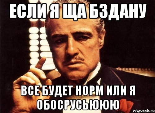 если я ща бздану все будет норм или я обосрусьююю, Мем крестный отец
