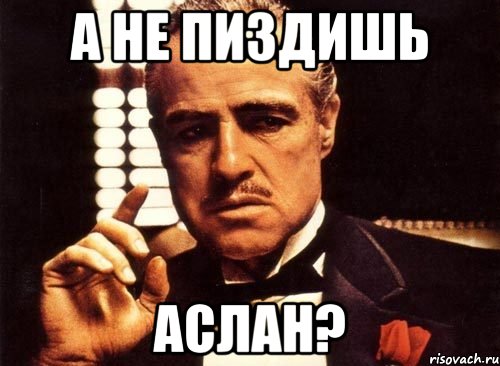 А НЕ ПИЗДИШЬ АСЛАН?