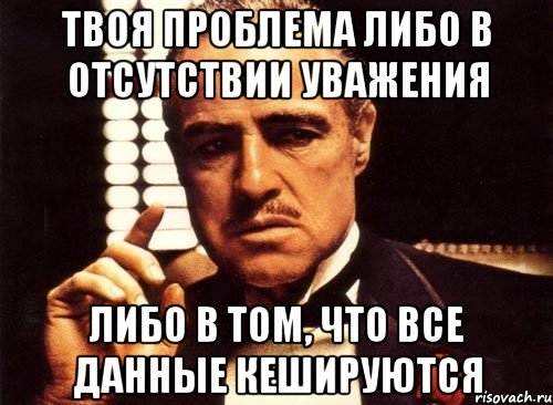 твоя проблема либо в отсутствии уважения либо в том, что все данные кешируются