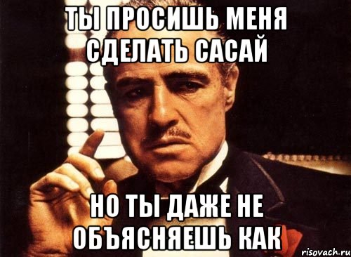 Ты просишь меня сделать сасай Но ты даже не объясняешь как