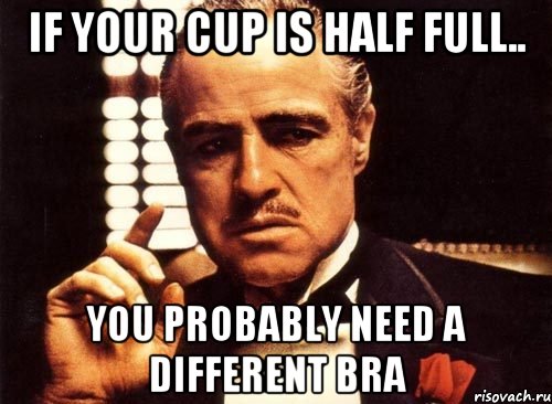 If your cup is half full.. you probably need a different bra, Мем крестный отец