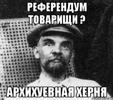 Референдум товарищи ? Архихуевная херня, Мем   Ленин удивлен