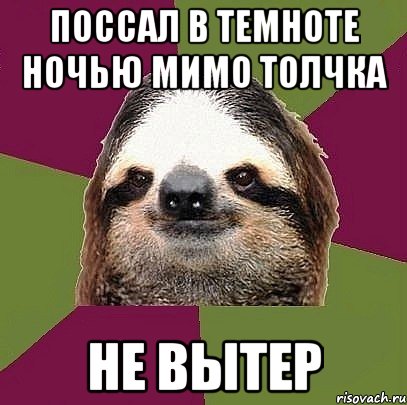 Поссал в темноте ночью мимо толчка Не вытер