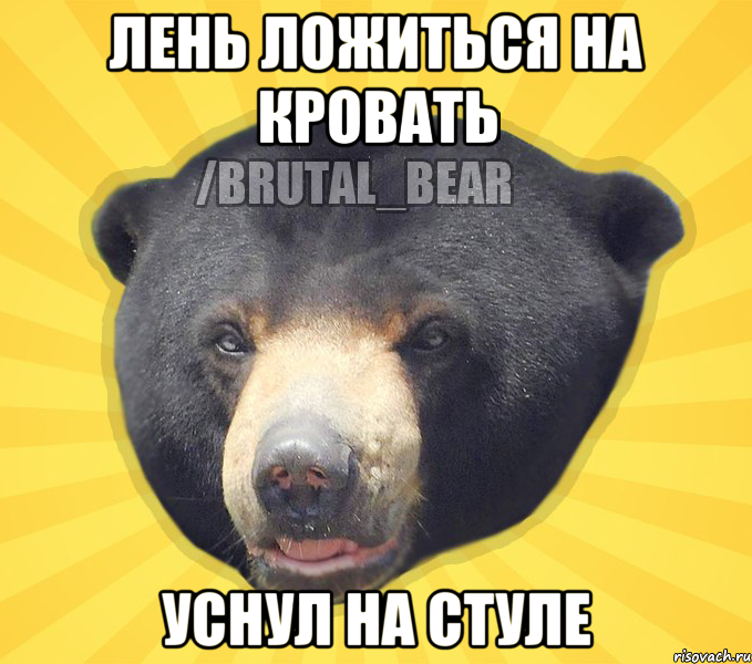 Лень ложиться на кровать Уснул на стуле
