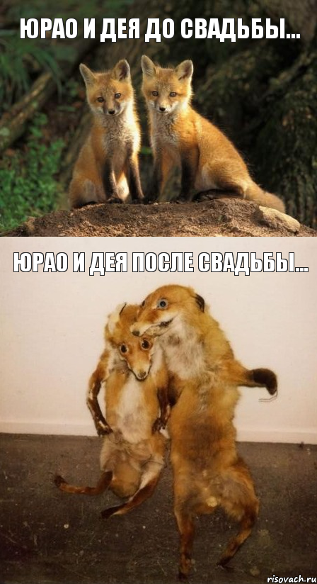 Юрао и Дея до свадьбы... Юрао и Дея после свадьбы...