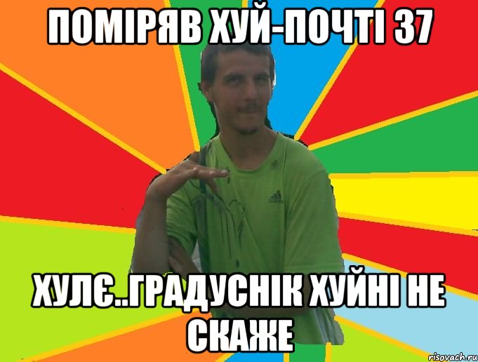 поміряв хуй-почті 37 хулє..градуснік хуйні не скаже