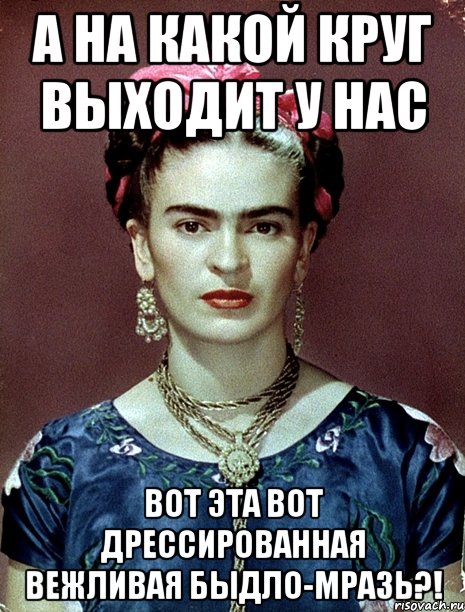 А на какой круг выходит у нас вот эта вот дрессированная вежливая быдло-мразь?!