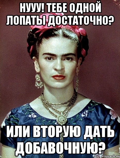 Нууу! Тебе одной лопаты достаточно? Или вторую дать добавочную?