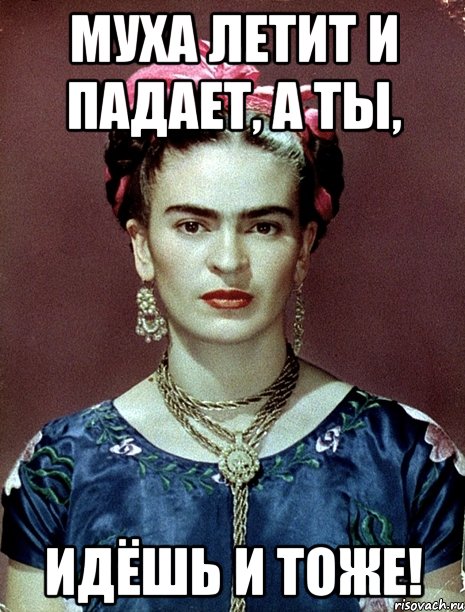 Муха летит и падает, а ты, идёшь и тоже!, Мем Magdalena Carmen Frieda Kahlo Ca