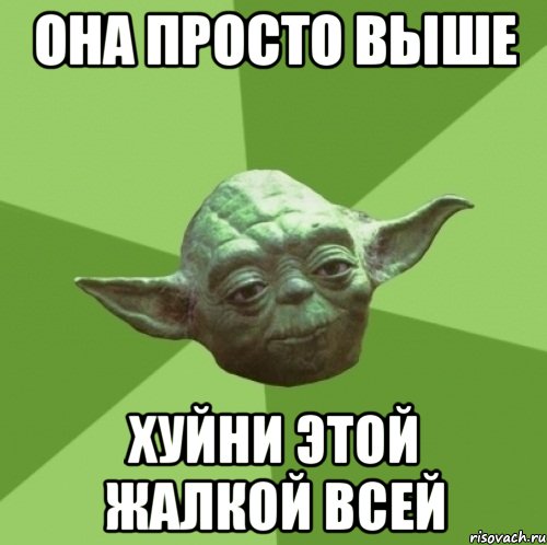 она просто выше хуйни этой жалкой всей, Мем Мастер Йода