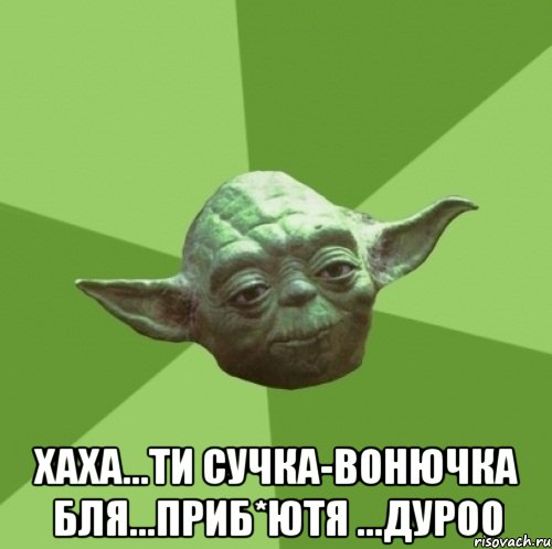  хаха...ти сучка-вонючка бля...приб*ютя ...дуроо, Мем Мастер Йода