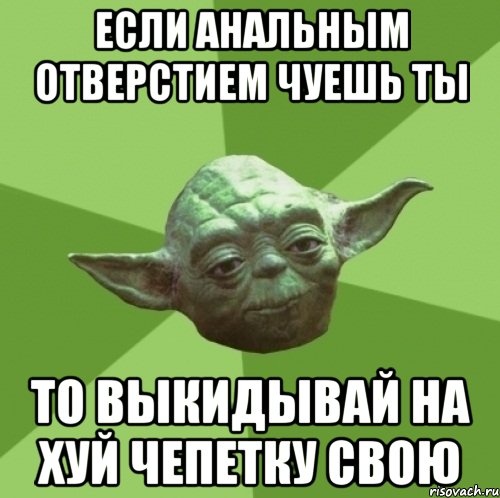 если анальным отверстием чуешь ты то выкидывай на хуй чепетку свою, Мем Мастер Йода