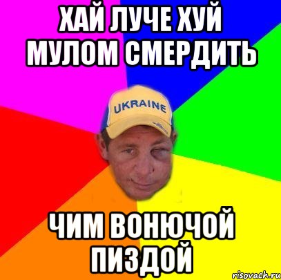 Хай луче хуй мулом смердить Чим вонючой пиздой