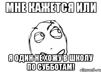 мне кажется или я один не хожу в школу по субботам!, Мем Мне кажется или