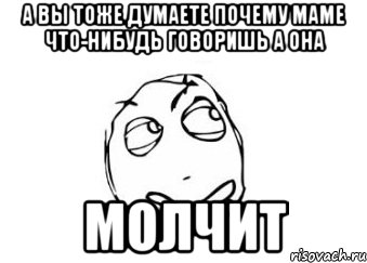 А вы тоже думаете почему маме что-нибудь говоришь а она МОЛЧИТ, Мем Мне кажется или