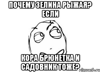 Почему Зелина рыжая? если Кора брюнетка и садовник тоже?, Мем Мне кажется или