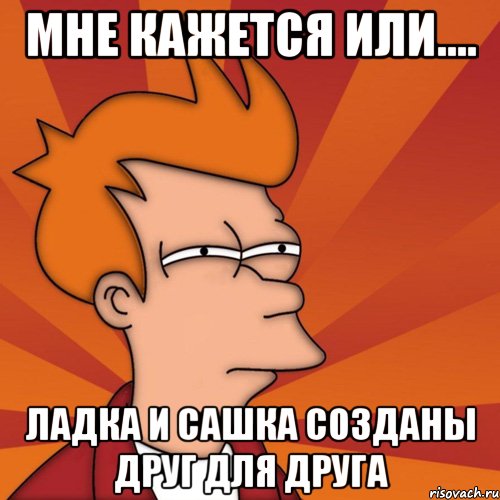 Мне кажется или.... Ладка и Сашка созданы друг для друга, Мем Мне кажется или (Фрай Футурама)
