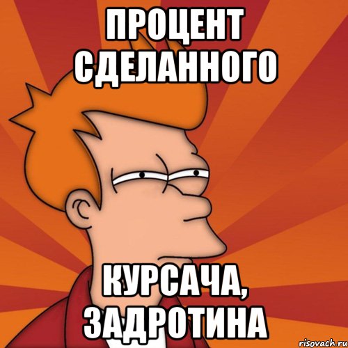 ПРОЦЕНТ СДЕЛАННОГО КУРСАЧА, ЗАДРОТИНА