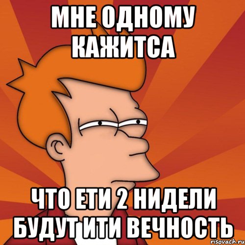 Мне одному кажитса что ети 2 нидели будут ити вечность, Мем Мне кажется или (Фрай Футурама)