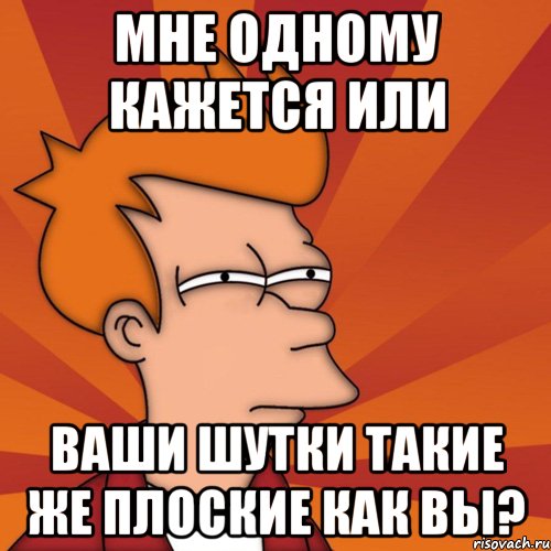Мне одному кажется или ваши шутки такие же плоские как вы?, Мем Мне кажется или (Фрай Футурама)