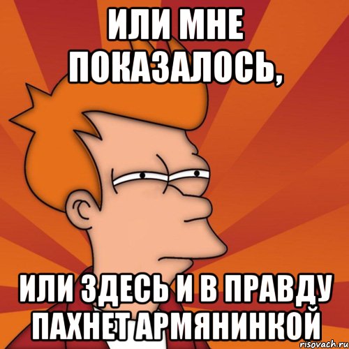 Или мне показалось, или здесь и в правду пахнет армянинкой, Мем Мне кажется или (Фрай Футурама)