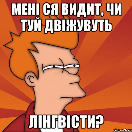 Мені ся видит, чи туй двіжувуть лінгвісти?, Мем Мне кажется или (Фрай Футурама)