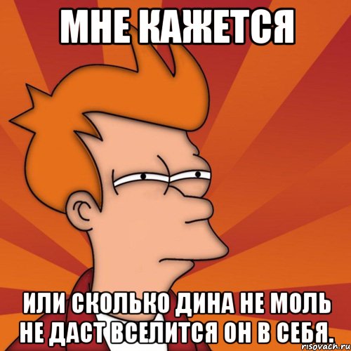 Мне кажется Или сколько Дина не моль не даст вселится он в себя., Мем Мне кажется или (Фрай Футурама)