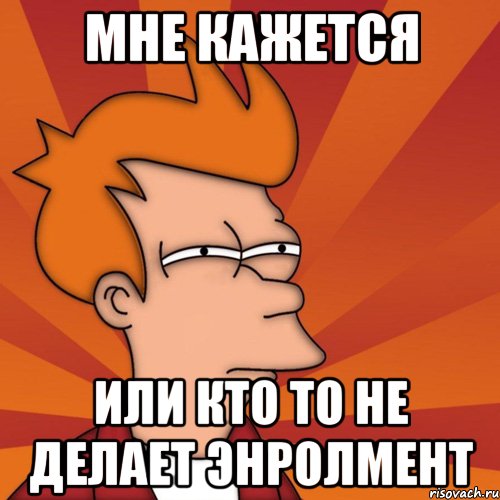 Мне кажется или кто то не делает Энролмент, Мем Мне кажется или (Фрай Футурама)