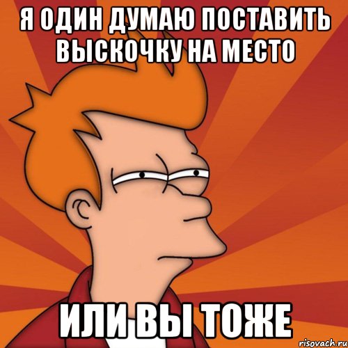 Я один думаю поставить выскочку на место или вы тоже, Мем Мне кажется или (Фрай Футурама)