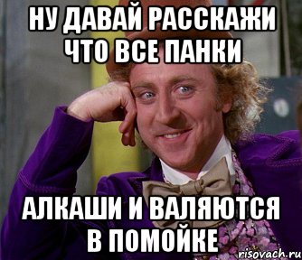 ну давай расскажи что все панки алкаши и валяются в помойке, Мем мое лицо