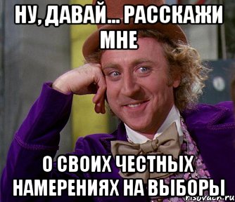 Ну, давай... расскажи мне о своих честных намерениях на выборы, Мем мое лицо