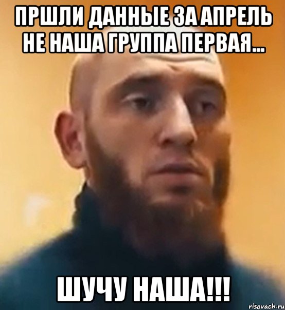 ПРШЛИ ДАННЫЕ ЗА АПРЕЛЬ НЕ НАША ГРУППА ПЕРВАЯ... ШУЧУ НАША!!!, Мем Шучу