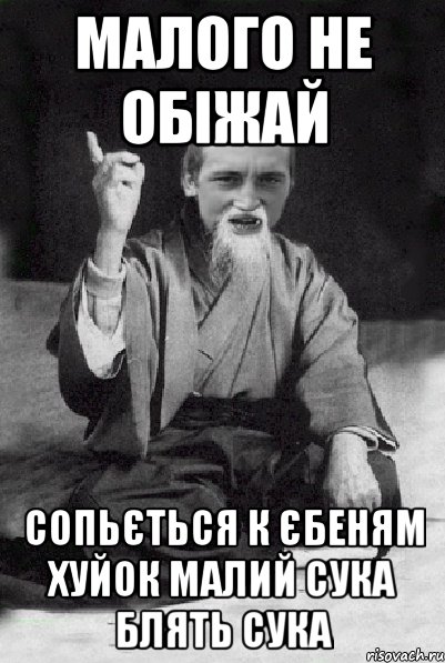 малого не обіжай сопьється к єбеням хуйок малий сука блять сука, Мем Мудрий паца