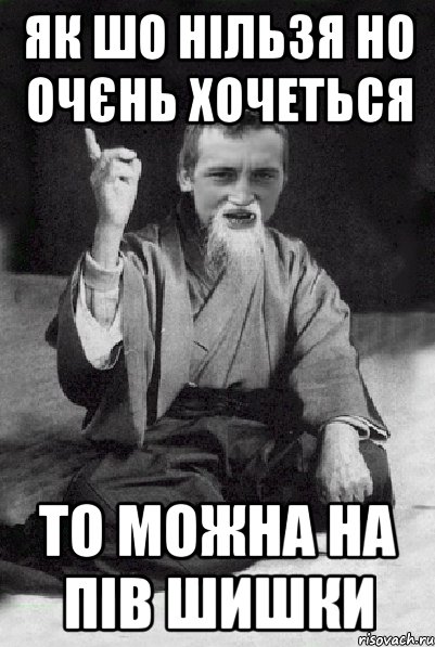 як шо нільзя но очєнь хочеться то можна на пів шишки, Мем Мудрий паца