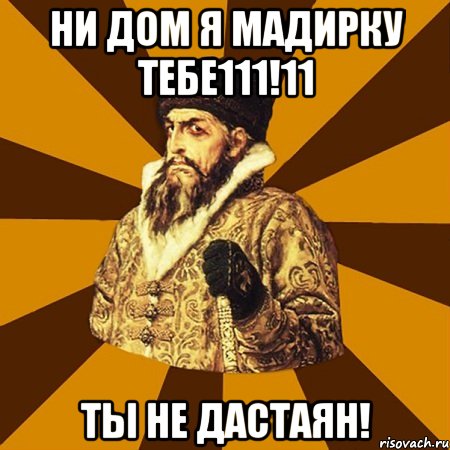 Ни дом я мадирку тебе111!11 Ты не дастаян!, Мем Не царское это дело