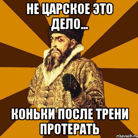 не царское это дело... коньки после трени протерать, Мем Не царское это дело