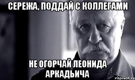 СЕРЕЖА, ПОДДАЙ С КОЛЛЕГАМИ НЕ ОГОРЧАЙ ЛЕОНИДА АРКАДЬИЧА, Мем Не огорчай Леонида Аркадьевича