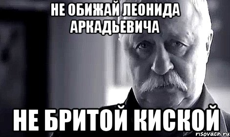 не обижай Леонида Аркадьевича не бритой киской, Мем Не огорчай Леонида Аркадьевича