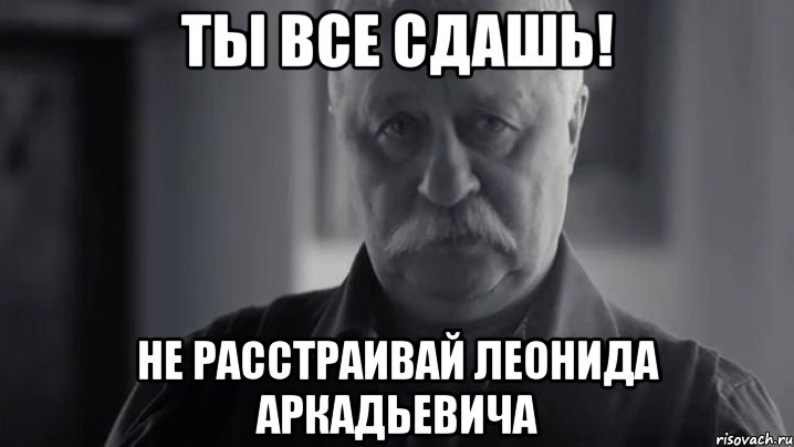 ты все сдашь! не расстраивай Леонида Аркадьевича, Мем Не огорчай Леонида Аркадьевича