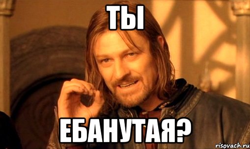 ты ебанутая?, Мем Нельзя просто так взять и (Боромир мем)